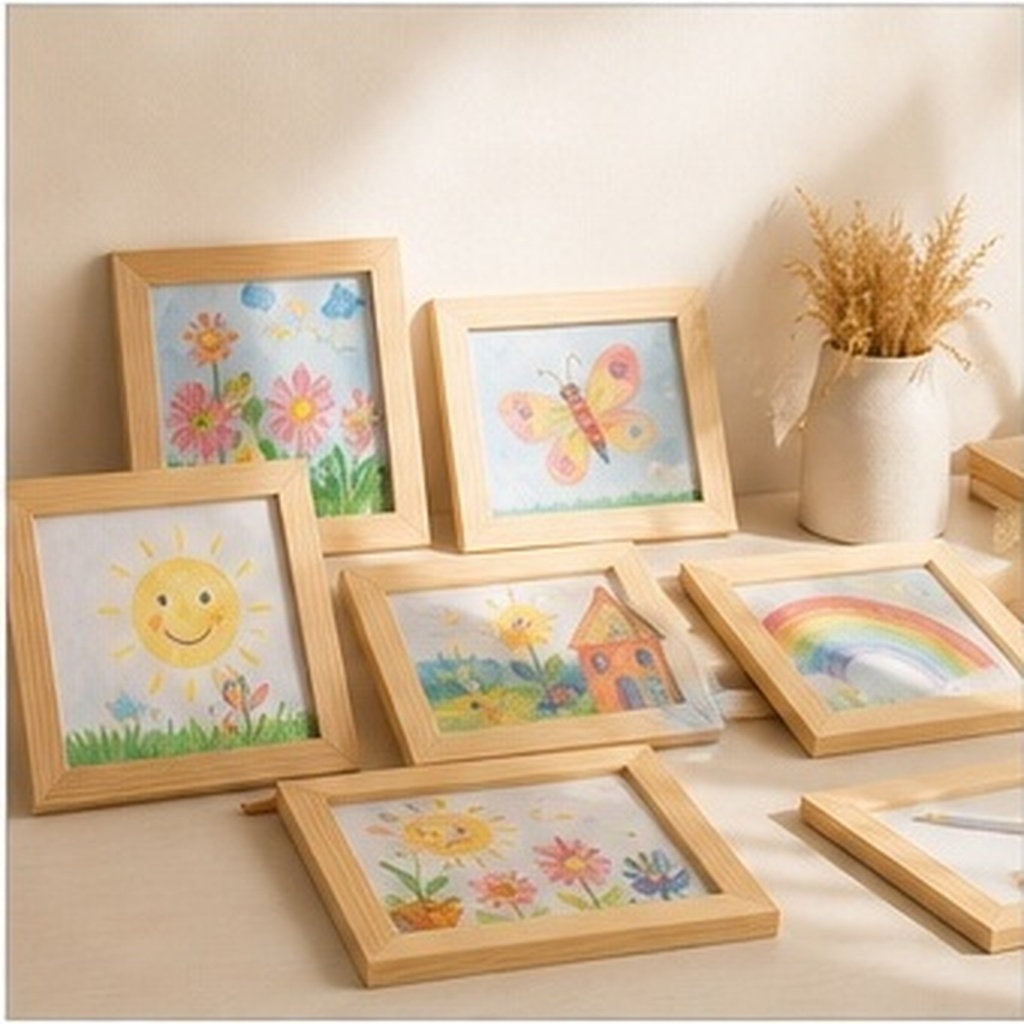 6Pcs Solid Wood DIY Blank Pict - Art And Craft For Nursery review and price